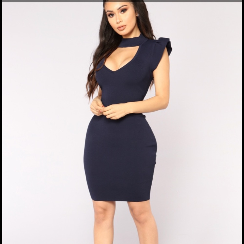 Fashion nova rare babe navy dress